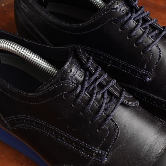 Cole Haan Oxfords Mens SZ 9.5M Blue Leather Wingtip Business Casual Shoes C35627